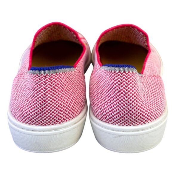Rothys Slip On Shoes Girls Size 3 Sneakers  Pink Flamingo Round Toe - Picture 13 of 16